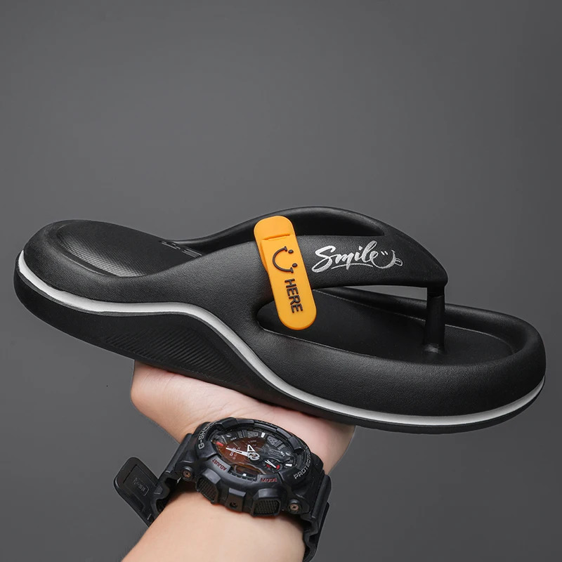 Mens Platform Flip Flops Summer Soft Sole EVA Slippers for Men Outdoor Casual Beach Shoes Home Non-slip Bathroom Slides Shoes 240718
