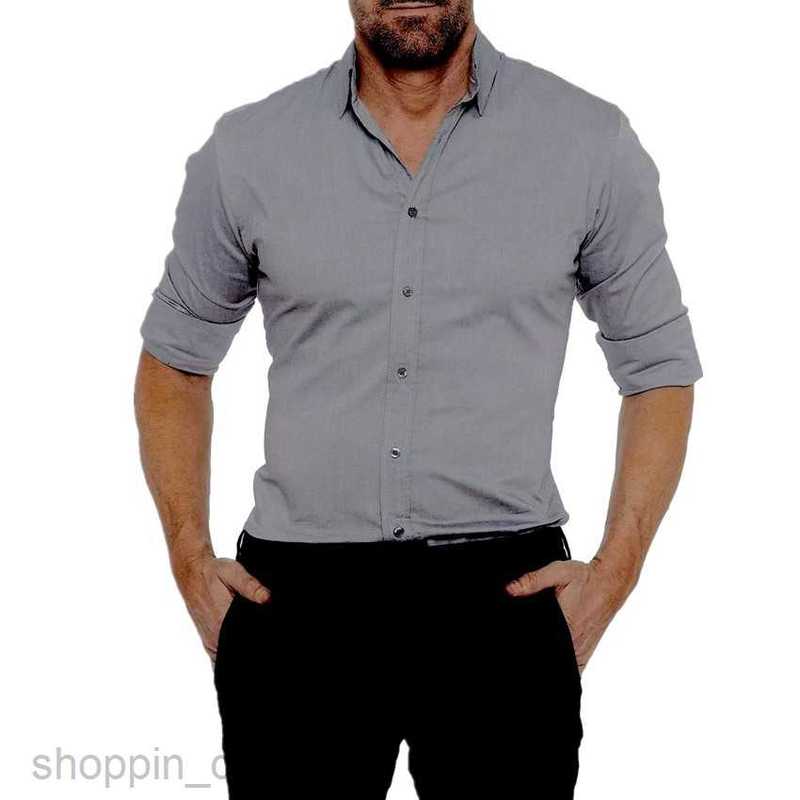 Mens Casual Shirts Men's zippered shirt hidden zipper fake button Oxford elastic cotton zipper lining tops
