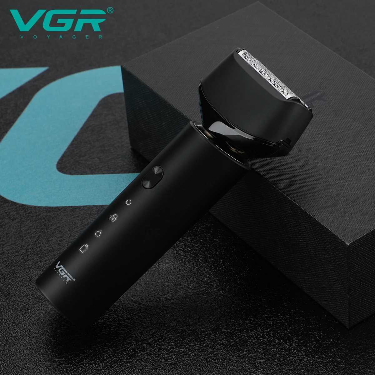 VGR Foil Shaver Professional Beard Trimmer IPX7 Waterproof Electric Razor Shaving Machine for Men V-370 V-371 V-380 V-381B240709