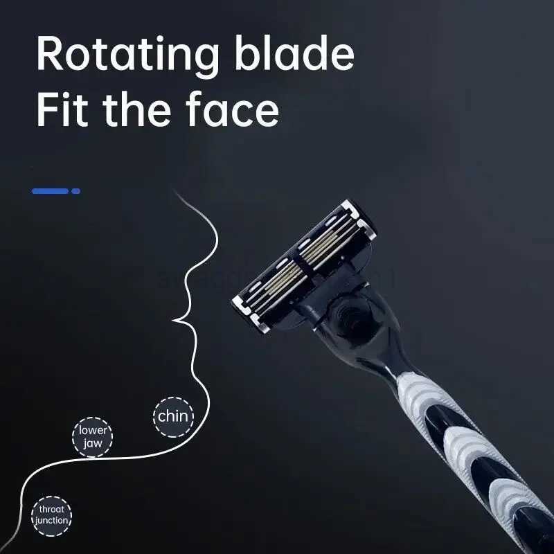 3-Layer Stainless Steel Manual Shaver Mens Safety Shaver Blade Sharp Blade Replaceable BladeB240709