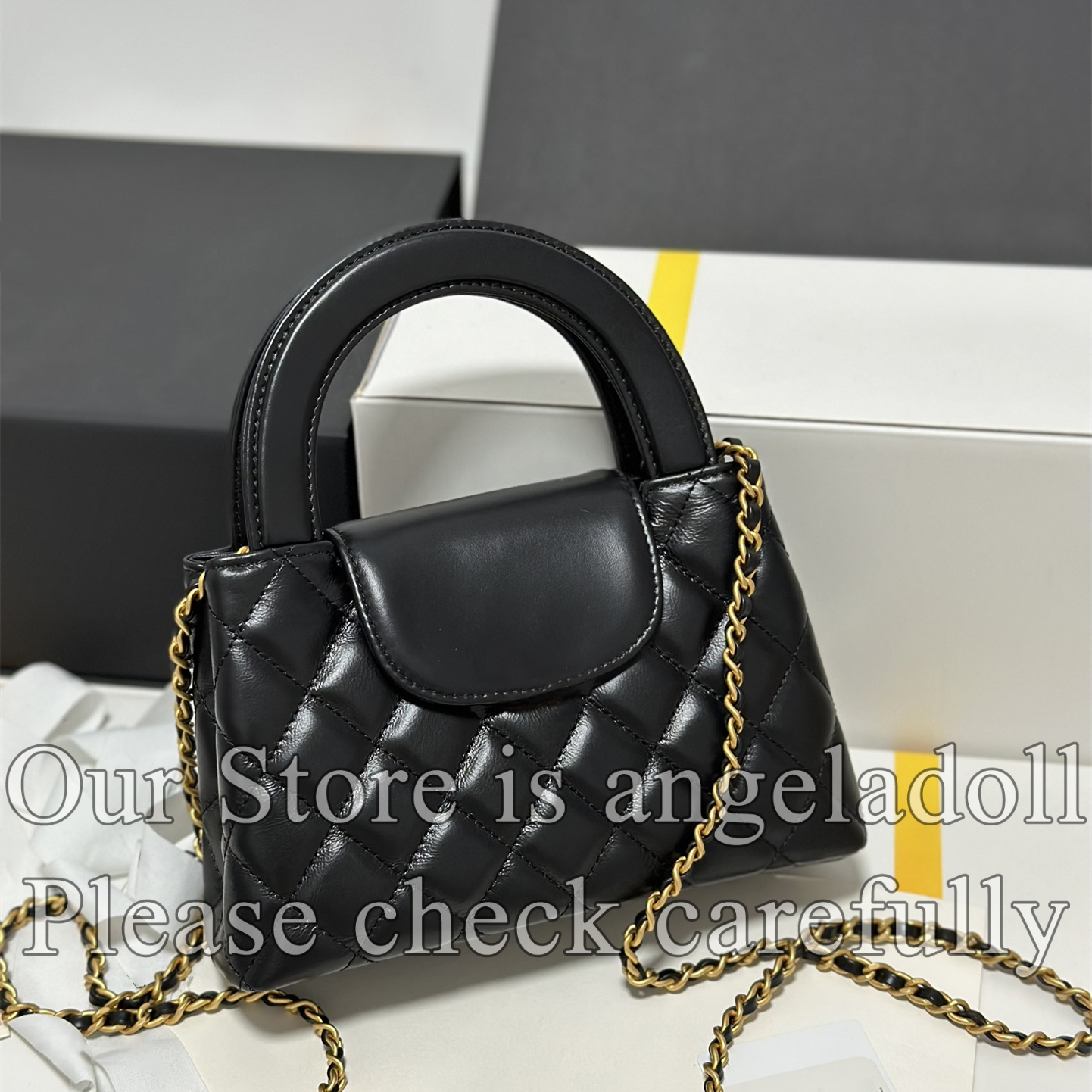 10A Mirror Quality Designer Mini Shopping Bags 19cm Calfskin Handbag for Women Genuine Leather Quilted Bag Crossbody Purse Black Shoulder Chain Bag With Box