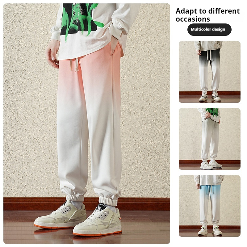 New autumn cropped pants, casual men's sports Korean version, loose and versatile, trendy brand long pants for men H718#30