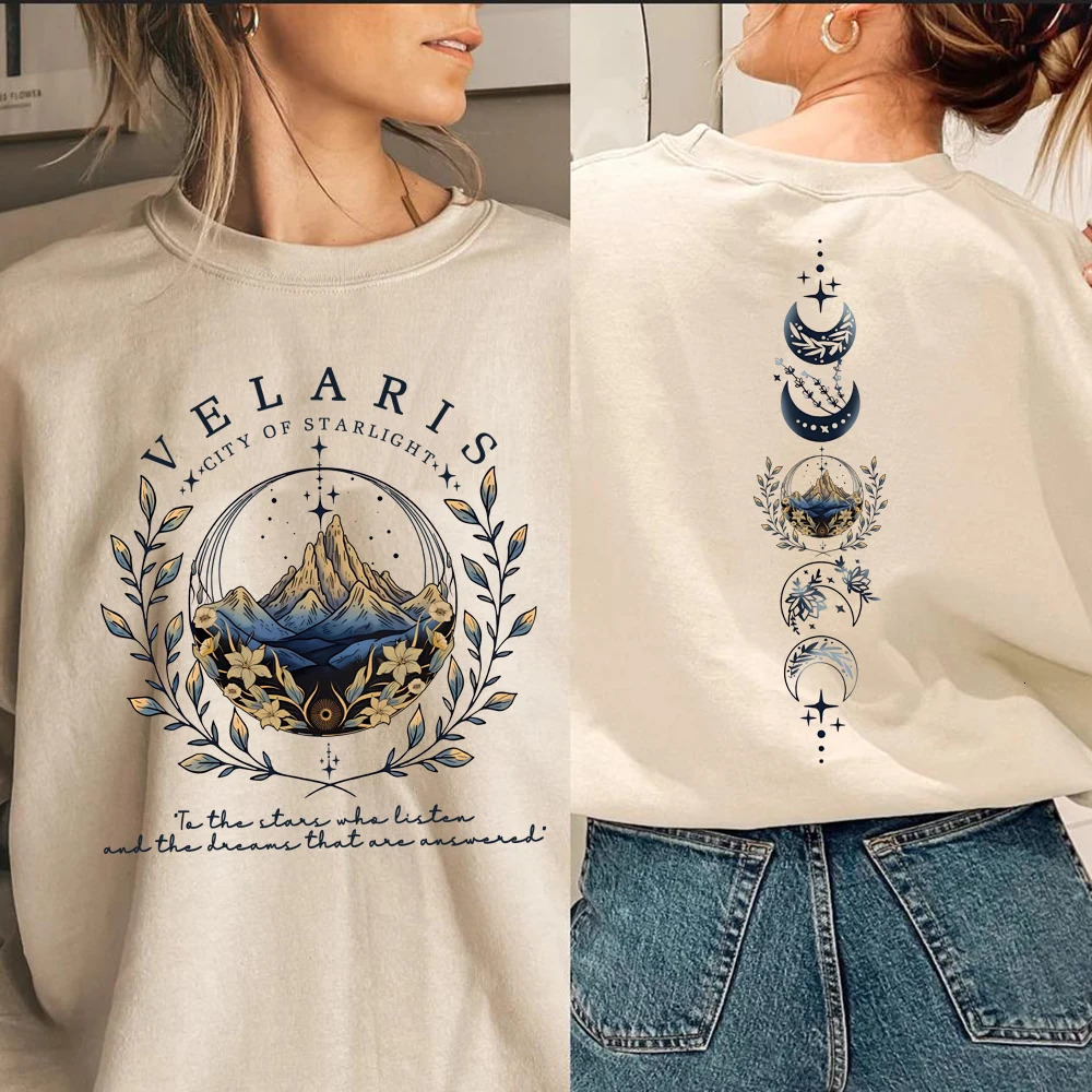 Velaris ACOTAR sweatshirt City of Starlight front and back printed SJM hooded night court Sarah J Mass Crewneck 240717