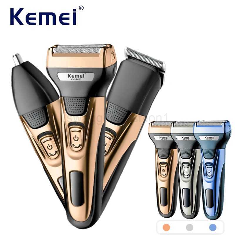 Kemei KM-1429 3 In 1 Electric Beard Shaver Professional Nose Trimmer Detachable Blade Mens Multifunctional Hair Cutting MachineB240709