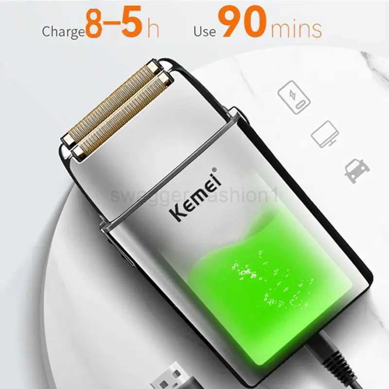 Kemei Tx5 Pro Metal Housing Barber Shop Hair Electric Shaver For Men Beard Bald Head Shaving Machine Rechargeable Electric RazorB240709