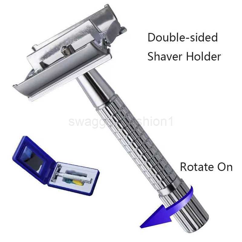 Traditional Safety Manual Razor T-type Razor for Men Classic Butterfly Double Edge Shaving Razor Chrome Sharp ShaverB240709