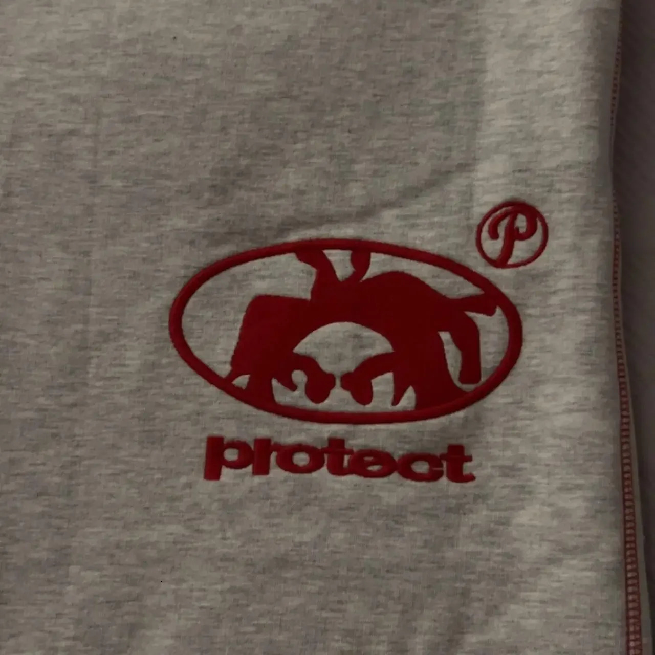 Harajuku Hip Hop Letter Y2K Streetwear PROTECT Sweatpants Men Women Pattern Embroidered Casual Pants Gray Drawstring Trousers 240708