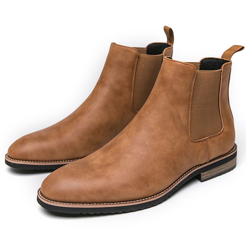 British Style For Men Ankel Business Dress Boots Antumn Bota Masculina Split Leather Shoes