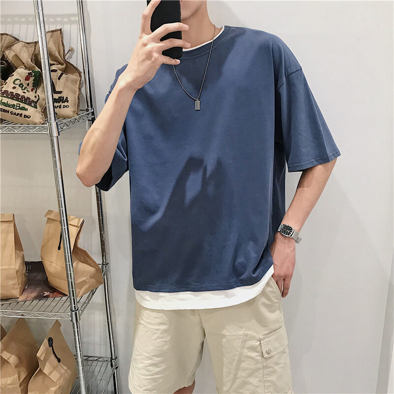 t shirt Men Oversize Korean Short Plus Size Half Sleeve t-shirts Plain Clothes Fashion Tops T-shirt bu man shirts