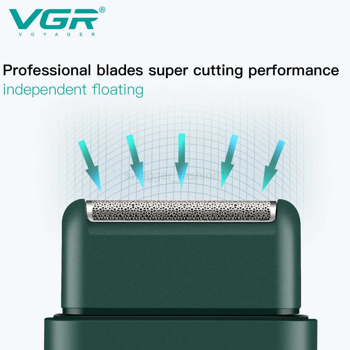 VGR Beard Shaver Rechargeable Hair Trimmer Electric Hair Cutting Machine Portable Reciprocating Hair Trimmer for Men V-390B240709