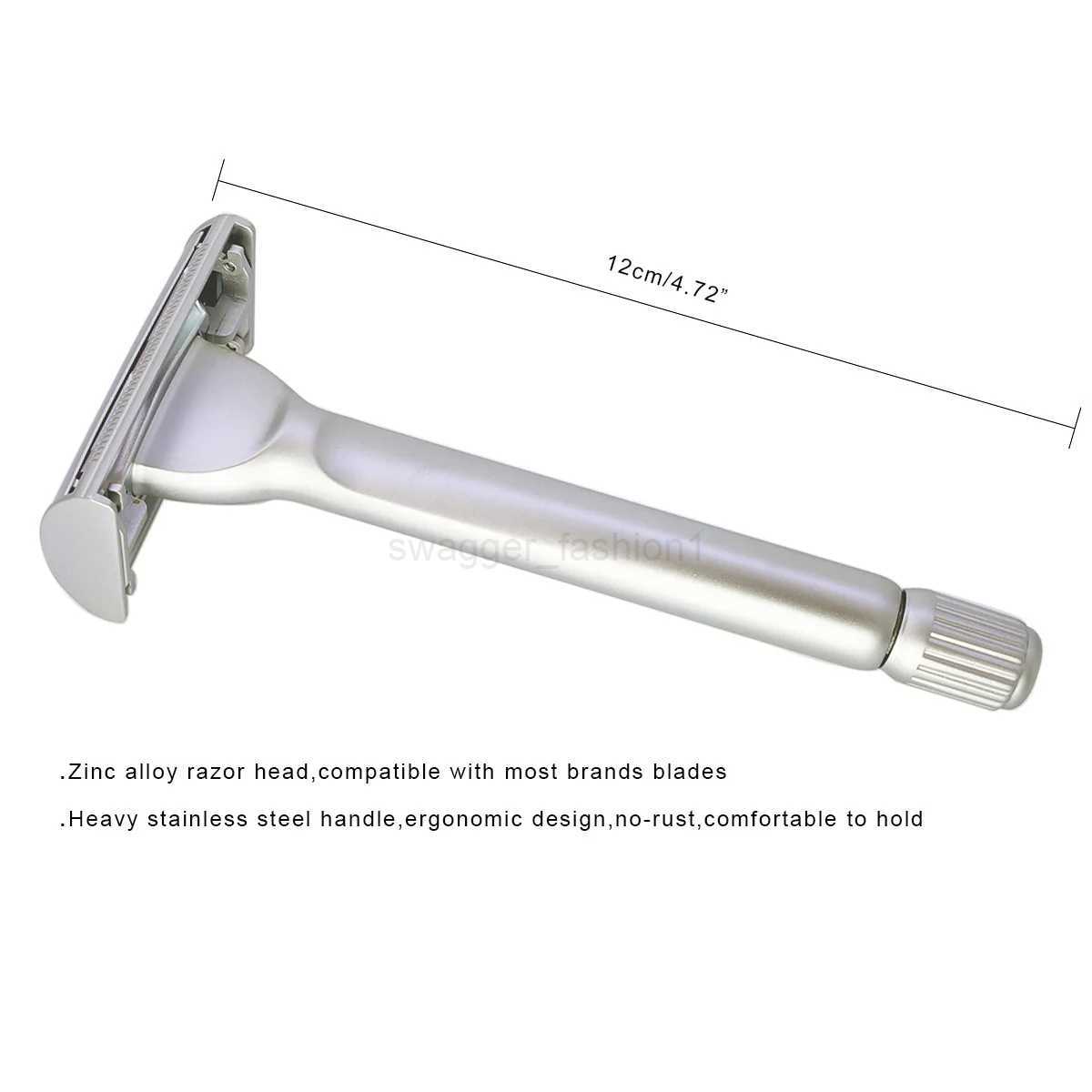 Magyfosia Butterfly Open Double Edge Safety Razor with 10 Original Blades Classic Hair Removal Shaver for MenB240709