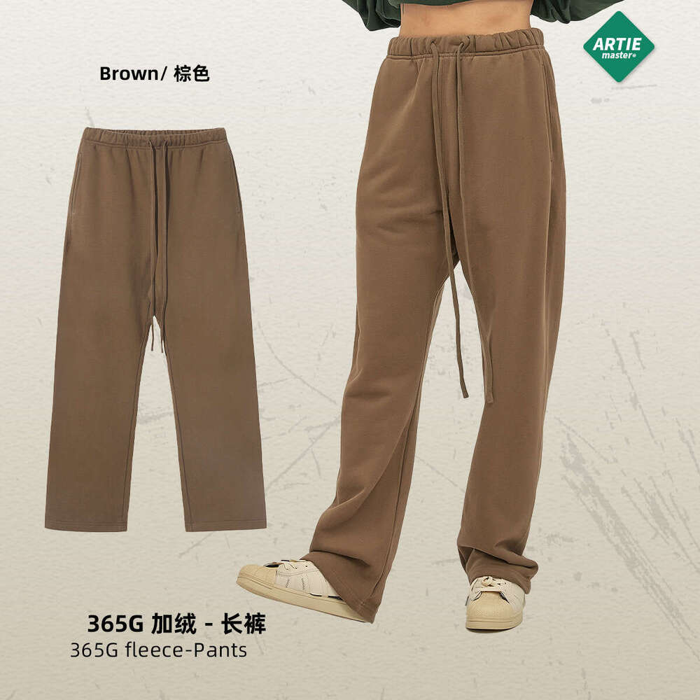| 2023 New Street Fashion Brand Smith Velvet Loose Drawstring Casual Straight Wide Leg Pants Overalls Plaid Trousers Waterproof Trousers Man