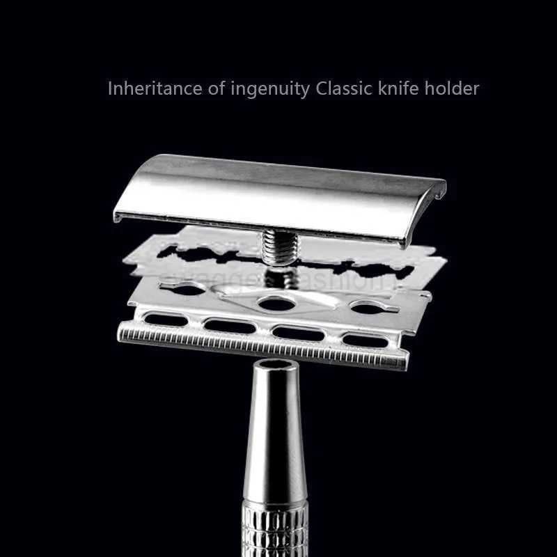 1 Pcs Shaving Razor + 5/10/50/100 Pcs Manual Shaver for Men Barbershop Razor Stainless Steel Shank Is Easy To Use Safety RazorB240709