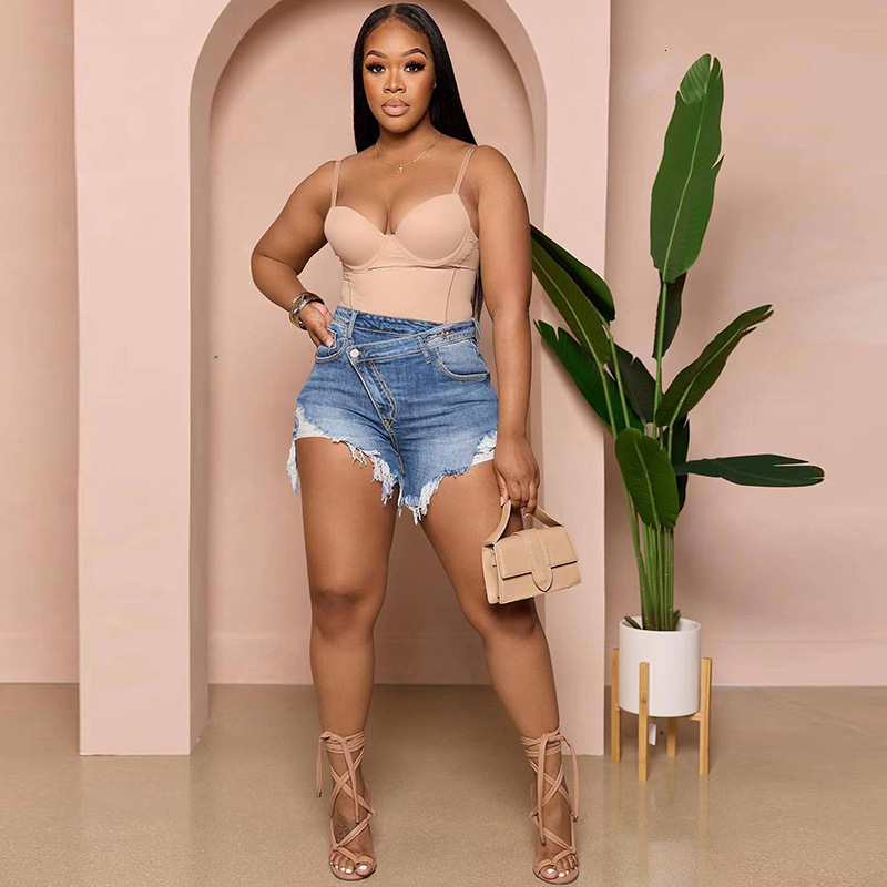 Spring/Summer 2024 new women's fashion sexy fringe slim hot pants Street wear commuter denim shorts