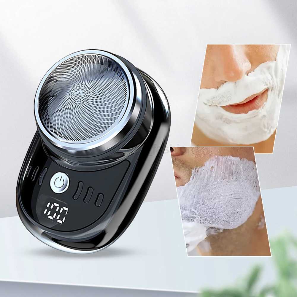 Men Mini Electric Travel Shaver USB Charging Shaving Face Beard Razor Washable Knive Face Beard Razor Pocket Size Car Home RazorB240709