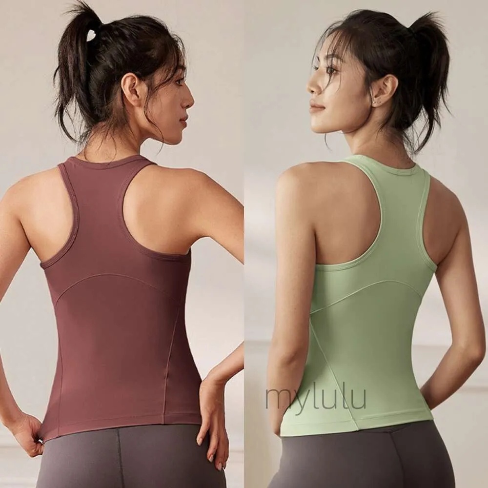 Gym Yoga Bra I-shaped Vest Crop Top Women Crew Neck With Gym Off Shoulder Sexy Tank Tops Fitness Cami Casual Summer