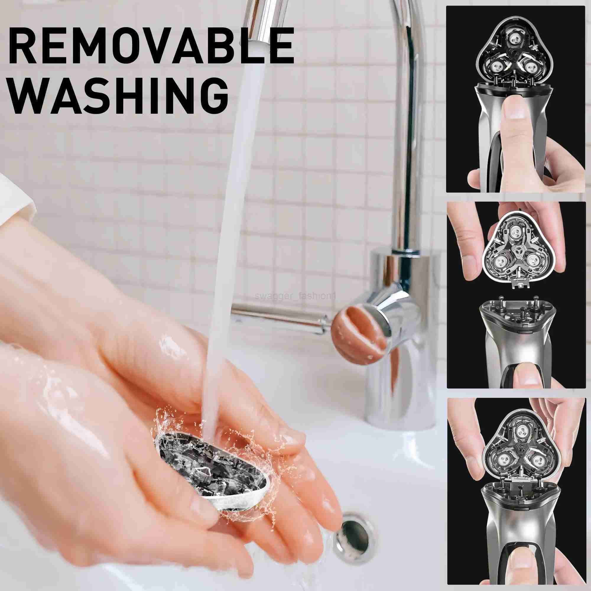 ENCHEN Blackstone Electrical Rotary Shaver for Men 3D Floating Blade Washable Type-C USB Rechargeable Shaving Beard MachineB241709