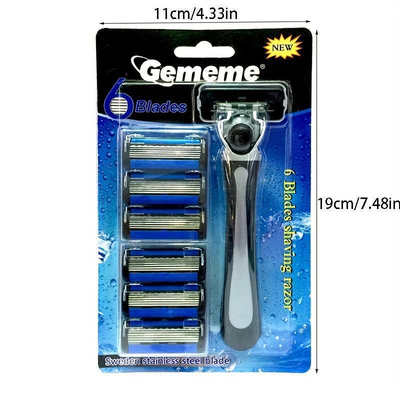 6-layer manual shaver. Mens shaver can be washed with water with sharp razor bladesB240709