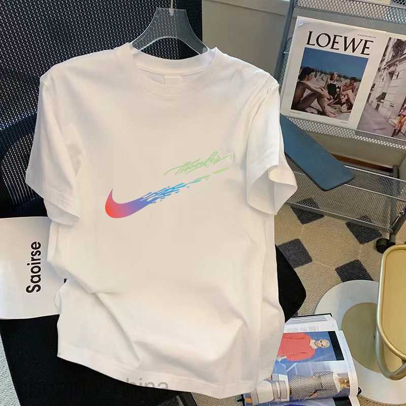 Men's T Shirts Summer Cotton Loose Thin White Short sleeved Men women T-shirt Trendy Brand Half Sleeve Unisex Base T-shirt tees tops