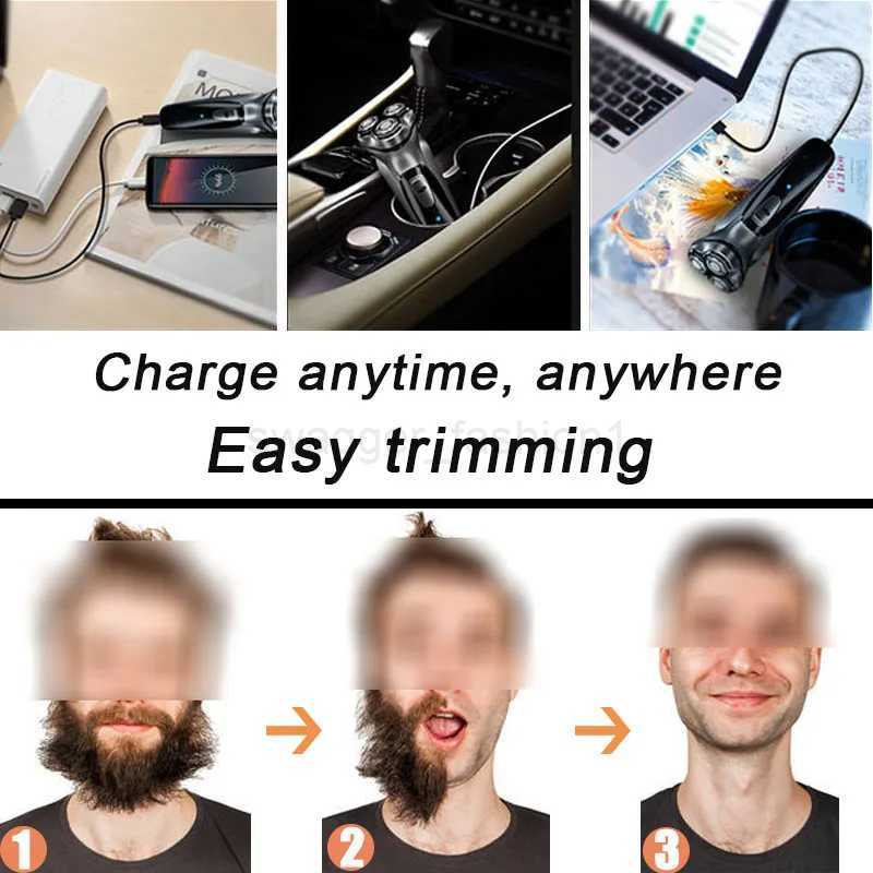 Mens Electric Shaver For Men Shaving Machine SOEYE Beard Trimmer 3D Floating Blade Washable USB Recharge Hair Cutting MachineB240709