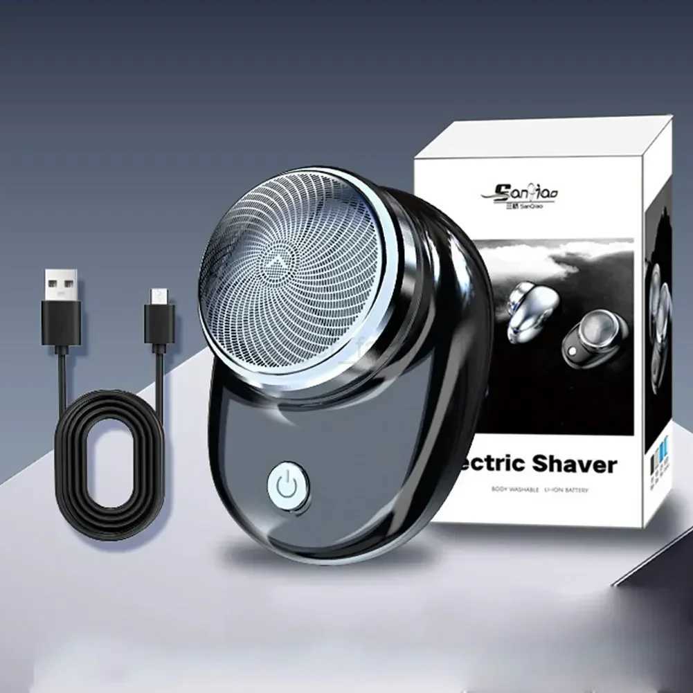 Mini Electric Travel Shaver For Men Pocket Size Portable Travel Car Home Razor Rechargeable Cordless Shaving Face Beard RazorB240709