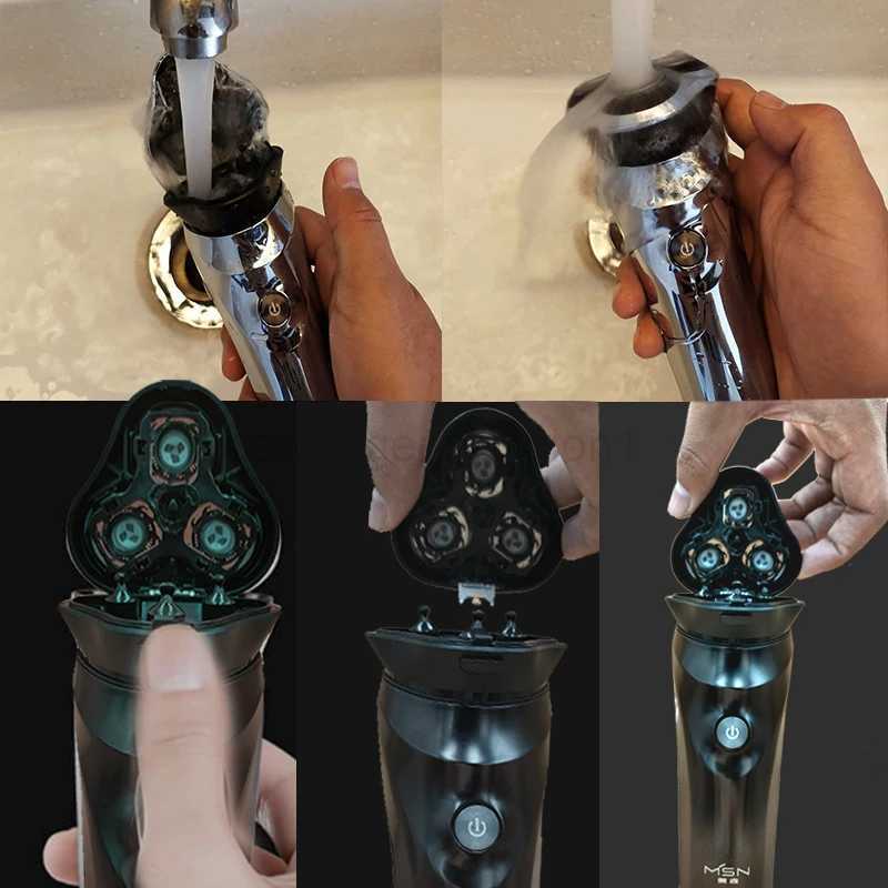 Electric Shaver for mens electric shaver Smart razor for Beard timmer IPX7 waterproof Wet And Dry shaving machine Men ShaverB240709