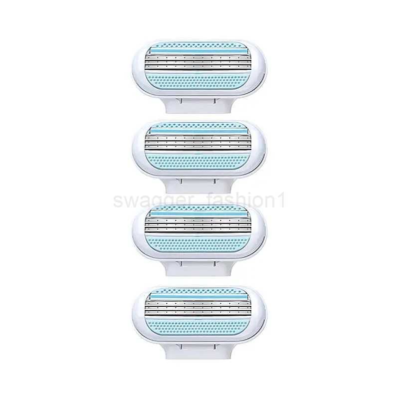 Stainless Steel Womens Razor Hair Trimmer Shaver Facial RazorWith Safety Cover 8 Blade Refills And 1 Knife HandleB240709