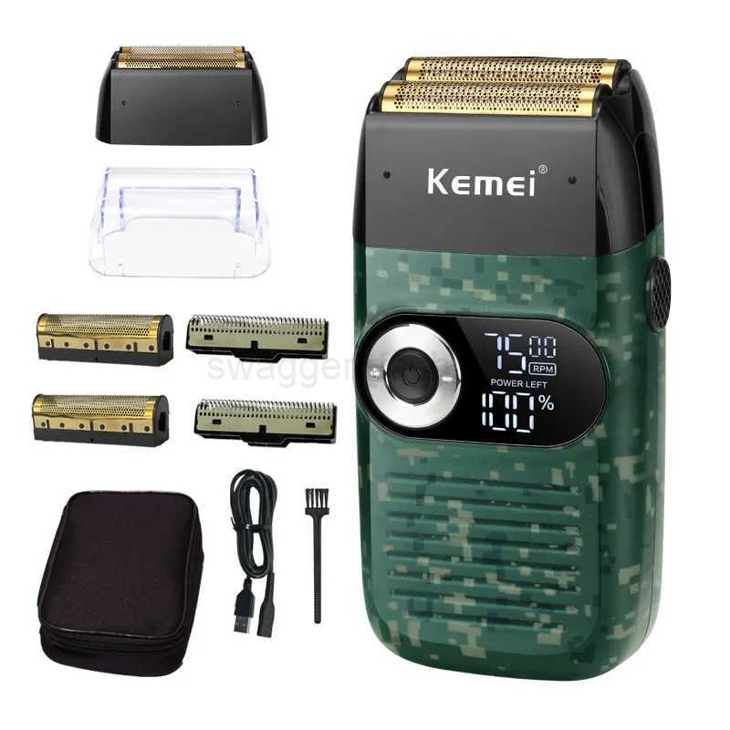 Kemei Electric Shaver Men Rechargeable Beard Shaver Electric Razor Floating Barber Hair Trimmer Face Care Shaving MachineB240709