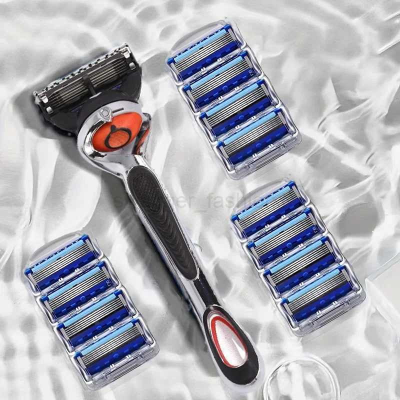 1 Razor + 4-24pcs Extra Refill Cartridges 5-layer blades Men Razor Gray Color Manual Shaver for Men Barber ShavingB240709