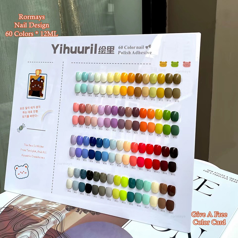 Rormays Fashion Bear gel Polished 60 Color Mixed Varnish gel Semi Permanent UV LED Finish Nail Art Design Color Nail Shining Ki Factory wholesale
