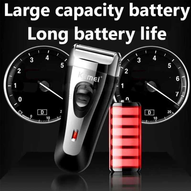 Kemei Electric Shaver Rechargeable Razor for Men Original Beard Trimmer Hair Clipper Dry Or Wet Shaving USB Shaving MachineB240709