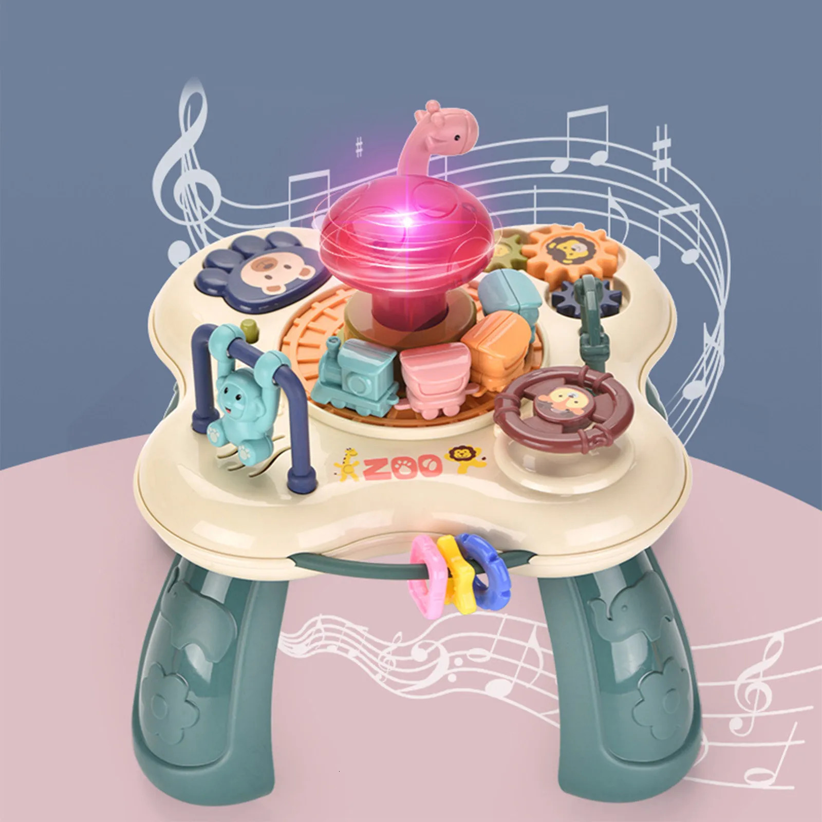 Baby activity table toys music sounds cute baby activity toys educational skills learning music games childrens gifts 240702