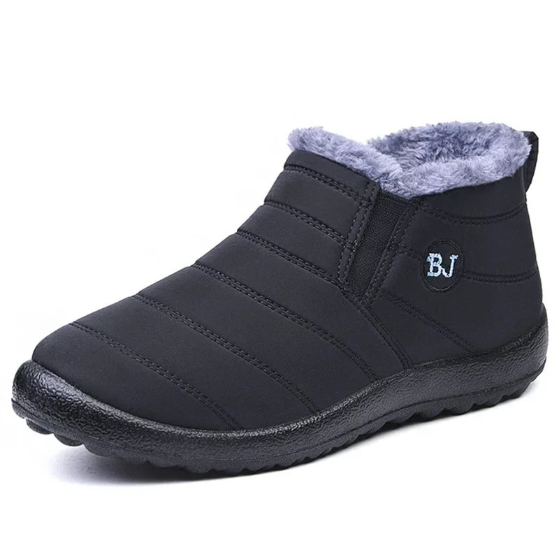 Waterproof Winter Boots for Women Plush Snow Boots Women Ankle Boots Warm Black Couple Cotton Couples Platform Shoes 240718