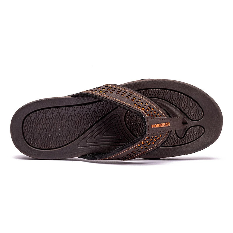 Jumpmore Summer Flip Flops Men Shoes Outdoor Fashion PU Leather Flat Shoes Beach Holiday Shoes Size 40-50 240718