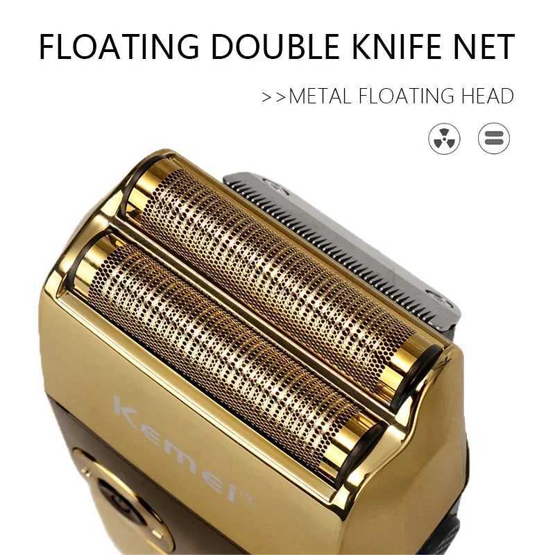Kemei KM-2028 Mens Electric Metal Shaver LED Display Adjustable Speed USB Electric Shaver Hair ShaversB240709