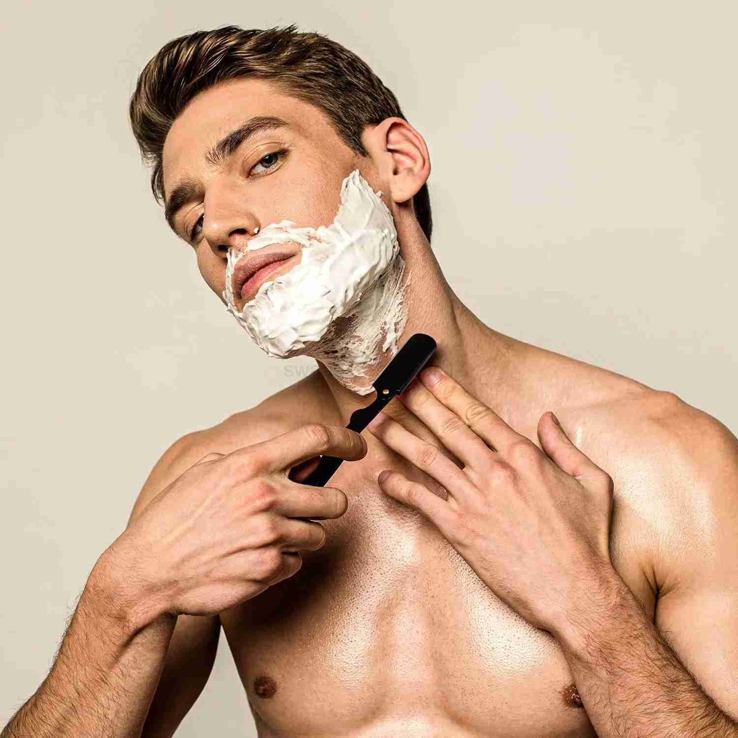 Professional Manual Shaver Straight Edge Stainless Steel sharp Barber Razor Folding Shaving Beard Trimmer CutterB240709