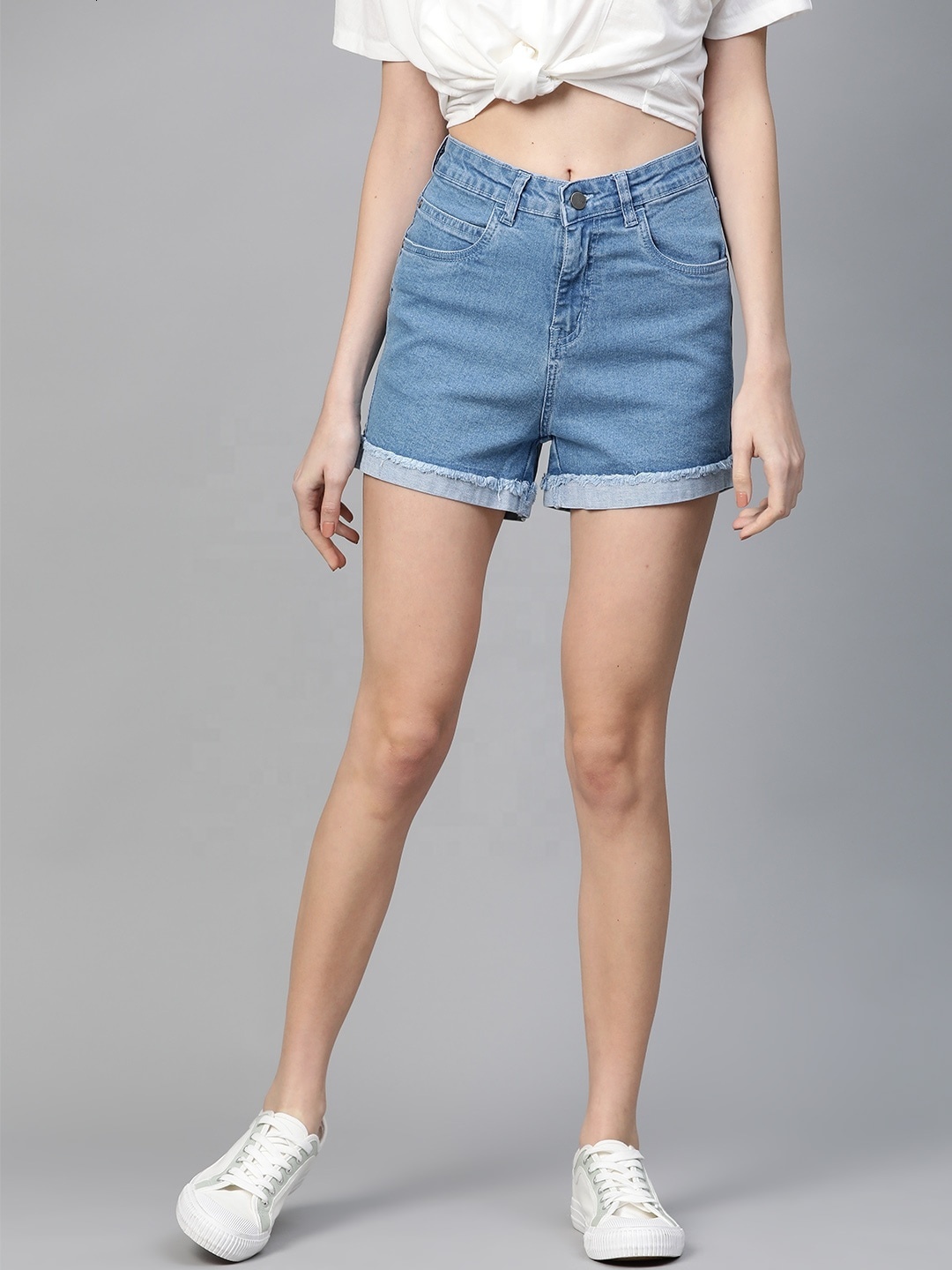 2022 spring and summer slimming large size slim fit jeans women's denim shorts