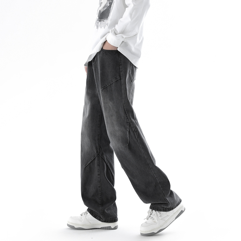Wide jeans, loose fitting straight leg new American high street men's pants, autumn and winter workwear pants