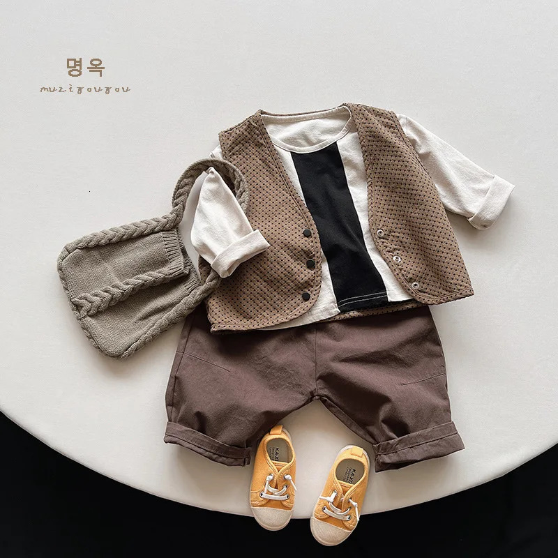 Reversible Spring Autumn Children Vest Casual Boys Girls Waistcoat Toddler Outerwear Tank Tops Kids Clothing For 1-8Y 240715