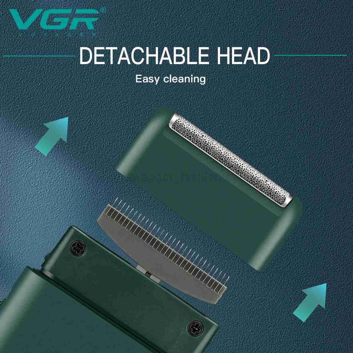 VGR Beard Shaver Rechargeable Hair Trimmer Electric Hair Cutting Machine Portable Reciprocating Hair Trimmer for Men V-390B240709
