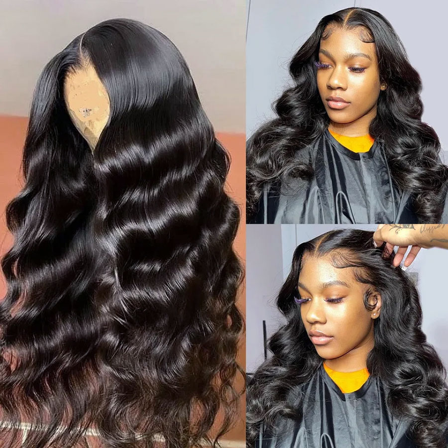 Glueless Wig Human Hair Ready To Wear and Go Preplucked 4x4 Body Wave Transparent Hair No Glue Pre Cut Hairline