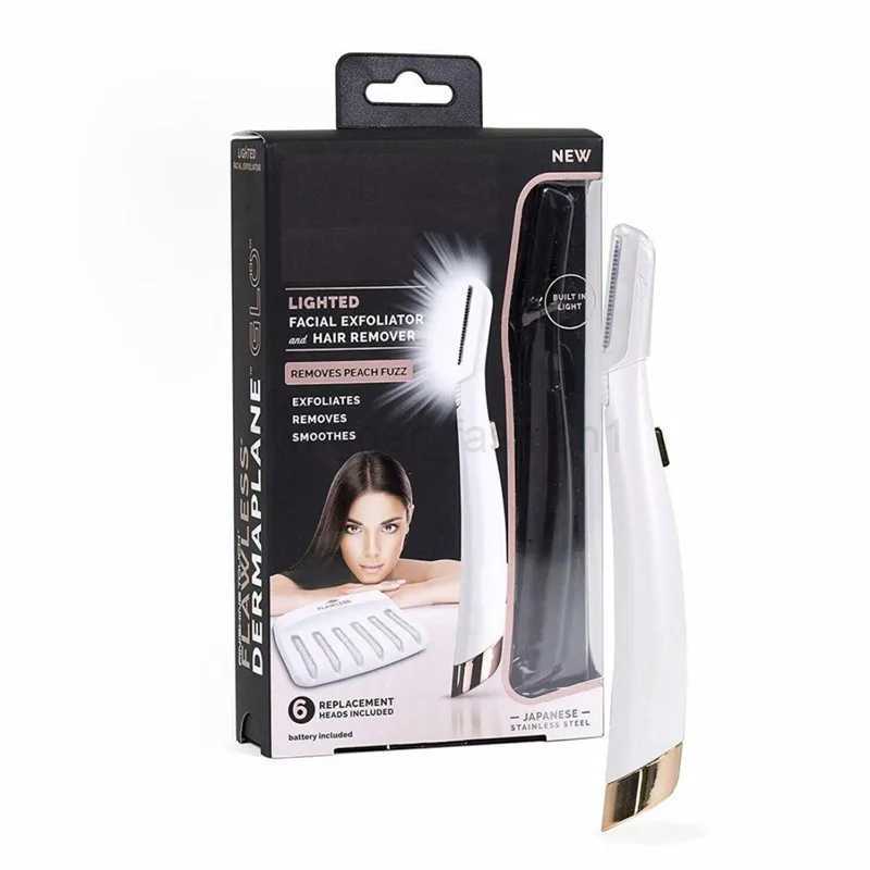New Models Female Facial Eyebrow Hair Remover LED Luminescence Hair Scraper Shaver Compact Portable Exfoliates Clean ToolB240709