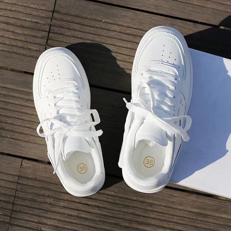 QiaoYiLuo Little White New Versatile Student Korean Edition Board Women's Sports Trend Shoes