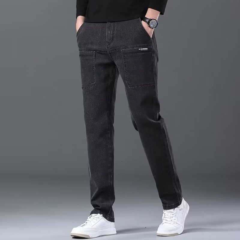Spring/Summer 7/7 Jeans Men's Light Color Legged Loose Elastic Thin Shorts Student Small Foot Casual Pants