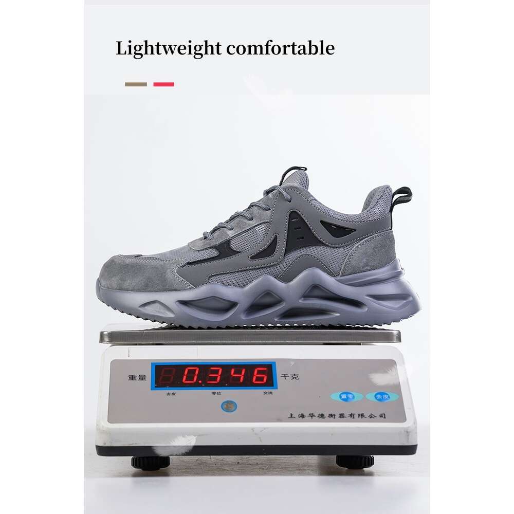 Men Lightweight Breathable Sneakers Indestructible Protective Work Shoes Anti-Smash Anti-Puncture Safety Boots