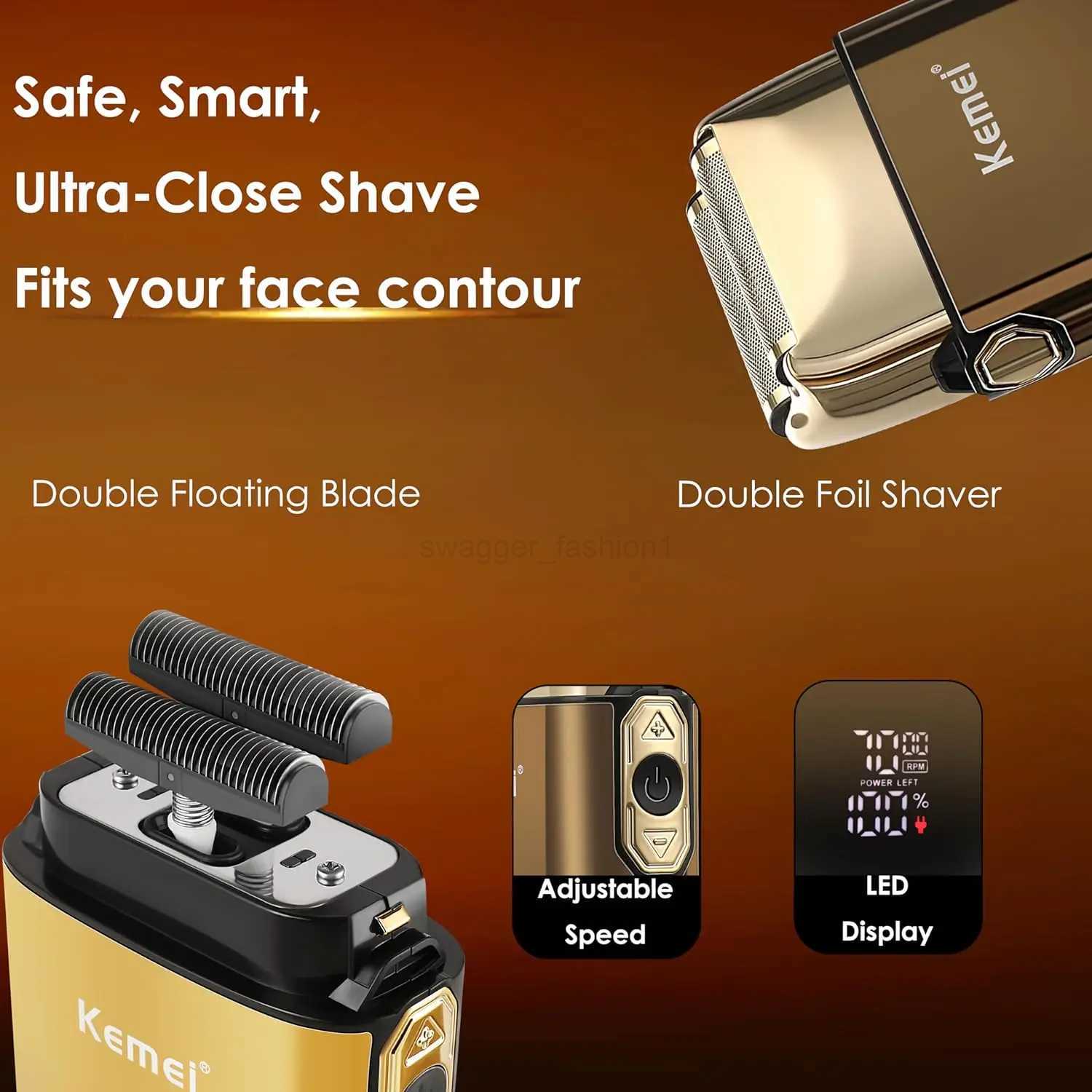Kemei KM-2131 Hair Clipper Mens Shaver 2-in-1 Electric Shaver Hair Cutting Set Mens Beard TrimmerB240709