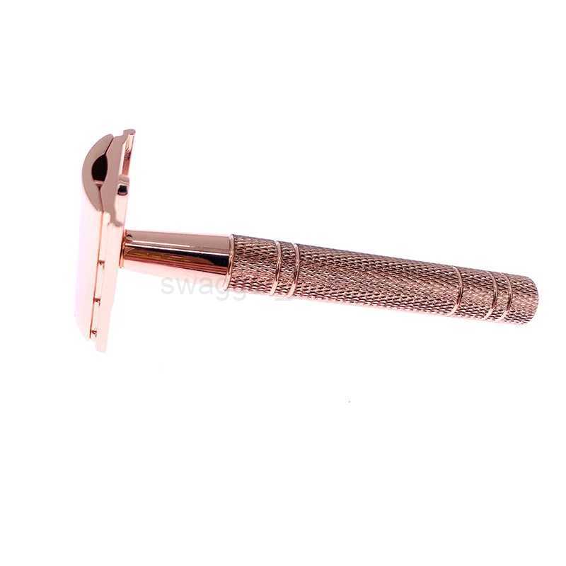 Rose Gold Razor Classic Double Edge Safety Razor For Mens Shaving Womens Hair Removal with Shaving Blades Manual ShaverB240709