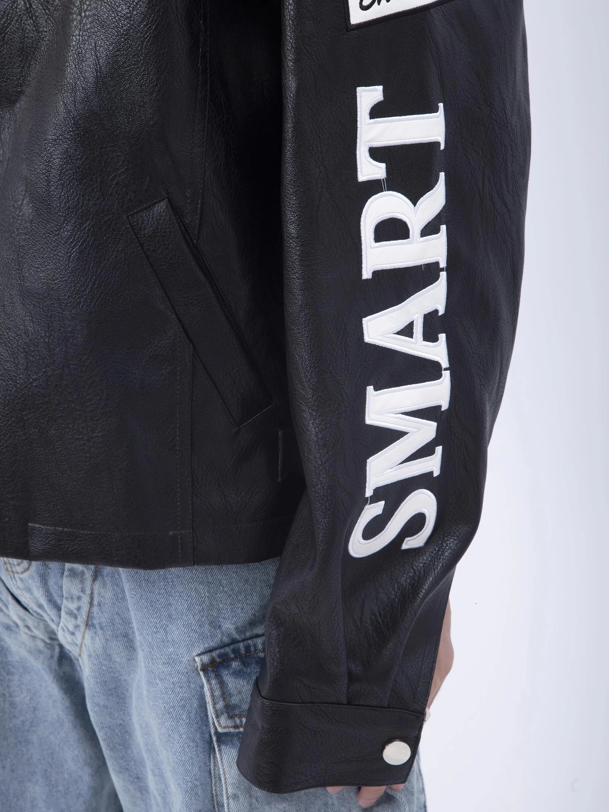 High Street PU Leather Jacket for Men Women Letter Embroidery Motorcycle Racing Baseball Jacket Vintage Y2k Bombers Coat 240715