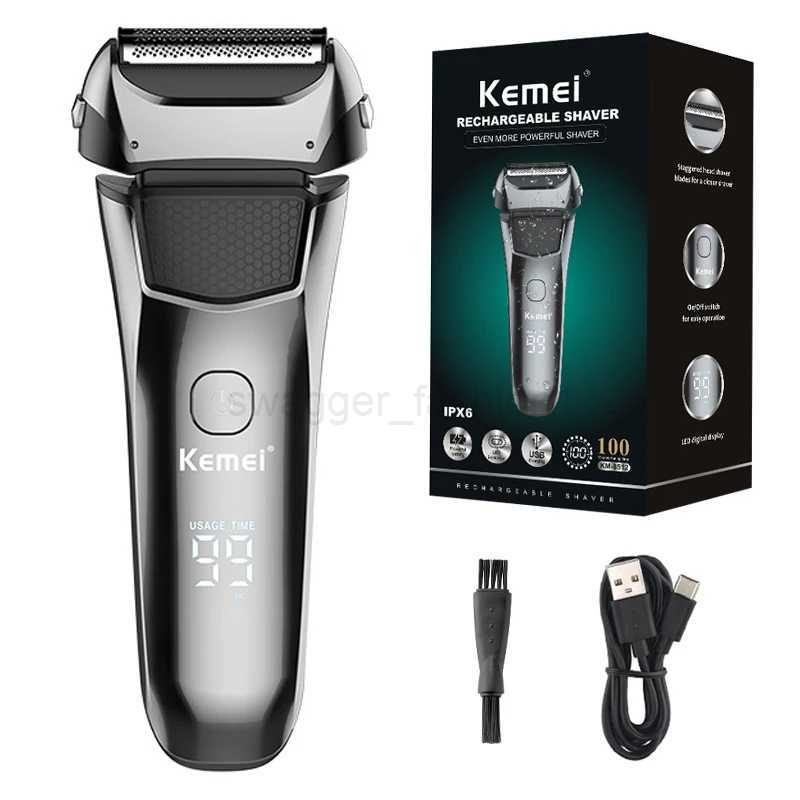 Kemei 8512 Rechargeable Electric Shaver Hair Beard For Men Facial Stubble Electric Razor Fades Bald Head Shaving Machine ToolB240709