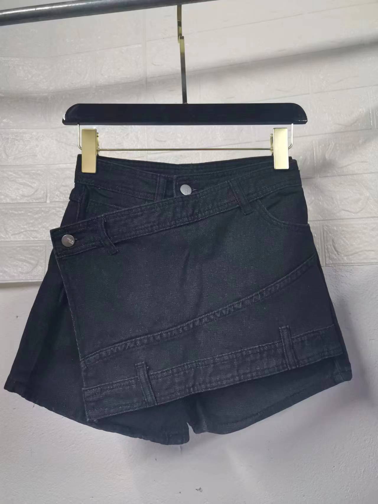 wholesale fashion summer high waisted stretch blue cargo denim shorts women 2024